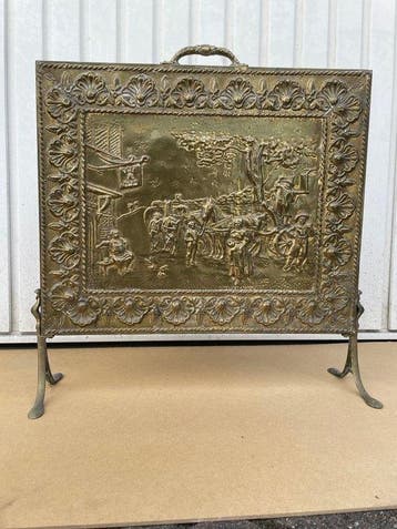 Openhaard accessoire - Koper, Hout - Fireplace fender