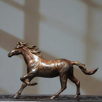 Beeld, Lopend paard 22 cm - 13 cm - Brons