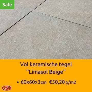 Tegels I Vol Keramisch I 3 cm dik I VSB I Sale, Nieuw, Keramiek, 10 m² of meer, Terrastegels