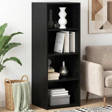 vidaXL buffetkast Zwart eiken 45 x 41 x 124 cm Bewerkt hout, Minder dan 50 cm, Verzenden, 100 tot 150 cm, Nieuw