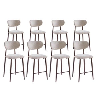 DS4U - Sumi barkruk 65 cm - Set van 8 - Beige / walnoot, Ophalen of Verzenden, Nieuw