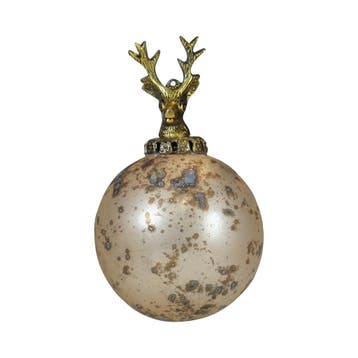 decoratie bal hert antiek goud 10cm, Huis en Inrichting, Verzenden, Nieuw