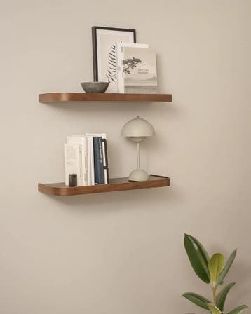 Kazai. Toke zwevende wandplank set van 2 60x20 cm walnoot, Verzenden, Nieuw