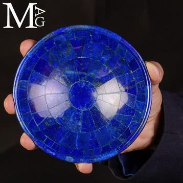 Kostbare lapis lazuli schaal - Verfijnde Afghanistan lapis