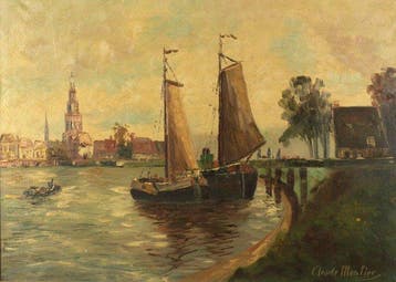 Claude Montier (1900-?) - Niederländische Hafenansicht