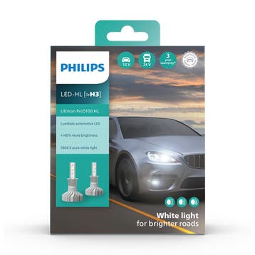 Philips H3 LED Koplamp 12/24V 12W 2 Stuks, Auto-onderdelen, Verlichting, Ophalen of Verzenden, Nieuw
