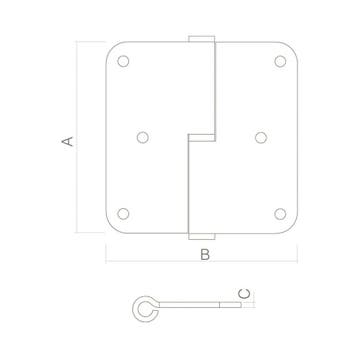 Intersteel Paumelle DIN links - RVS, Verzenden, Nieuw