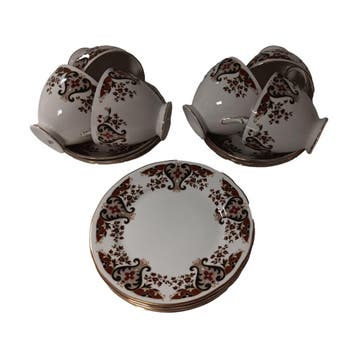 Colclough Royale - vintage - 6 kop en schotels - 6 bordjes, Ophalen of Verzenden, Nieuw