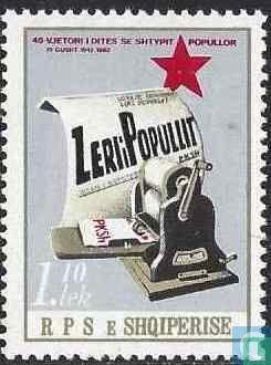 Albanië - 40 jaar partijkrant  - 1982, Verzenden, Postfris