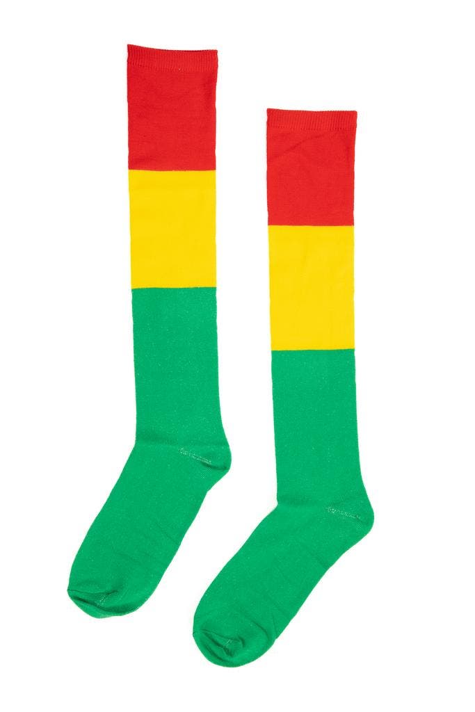 KIMU® Lange Sokken Rood Geel Groen Reggae 36-40 Lange Kousen, Kleding | Dames, Carnavalskleding en Feestkleding, Nieuw, Carnaval