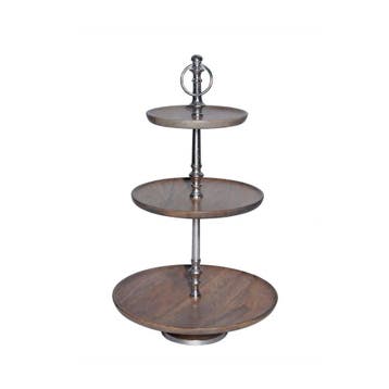 keuken etagère hout rond 3 lagen 55cm, Verzenden, Nieuw