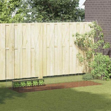 vidaXL Konijnenkooi Zilver 300 x 100 x 210 cm Gegalvaniseerd, Dieren en Toebehoren, Knaagdieren en Konijnen | Hokken en Kooien