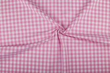 Geblokte stof roze wit geruit - 10mm geruit, 120 cm of meer, Ophalen of Verzenden, Katoen, Roze