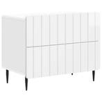 vidaXL Nachtkastje Hoogglans Wit 62 x 34,5 x 49,5 cm Bewerkt, Minder dan 45 cm, Verzenden, Nieuw, Minder dan 55 cm
