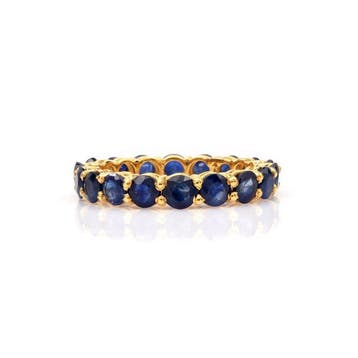 Eeuwigheidsring - 14 karaat Geel goud - 5.27ct. tw. Saffier