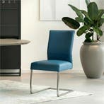 Set van 10 Leren eetkamerstoelen Remix - Hermes Turquoise, Huis en Inrichting, Stoelen, Ophalen of Verzenden, Nieuw, Leer