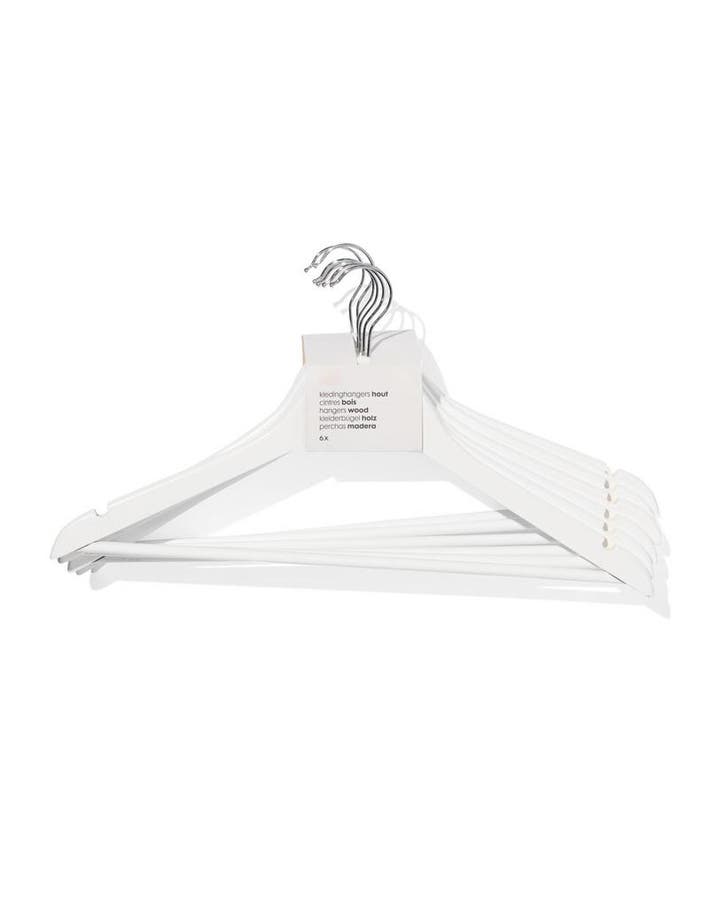 HEMA Kledinghangers wit hout - 6 stuks 1+1 gratis, Huis en Inrichting, Kasten | Kledingkasten, Nieuw, Verzenden