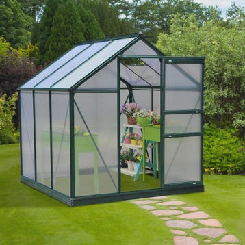 Outsunny Polycarbonaat Tuinkas 190x201 cm UV-bestendig met D, Verzenden, Nieuw