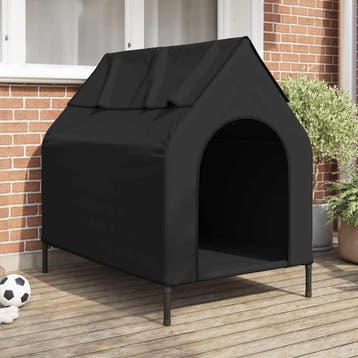 vidaXL Huis voor Huisdieren Zwart 110 x 75 x 90 cm Staal, Verzenden, Nieuw