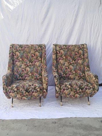 Fauteuil (2) - Textiel - Een paar fauteuils