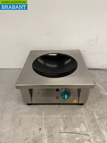 RVS Bohner Inductie Wok Wokplaat met wokpan 5 kW 400V Horeca, Ophalen of Verzenden, Gebruikt