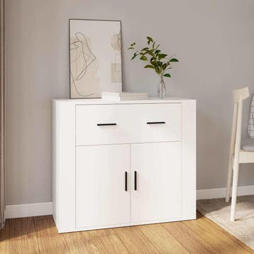 vidaXL Dressoir 80x33x70 cm bewerkt hout wit, Verzenden, Nieuw, 50 tot 100 cm, 25 tot 50 cm