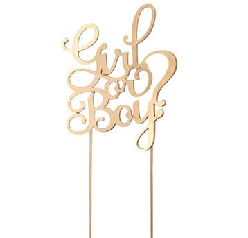 Houten genderreveal taart topper Girl or Boy, Hobby en Vrije tijd, Taarten en Cupcakes maken, Verzenden, Nieuw, Taarten of Cupcakes