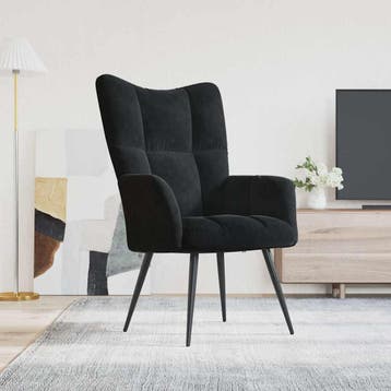 vidaXL Relaxstoel fluweel zwart, Verzenden, Nieuw