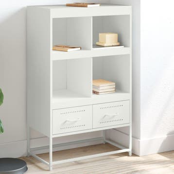 vidaXL buffetkast 68x39x111,5 cm staal wit, Minder dan 50 cm, Verzenden, 100 tot 150 cm, Nieuw