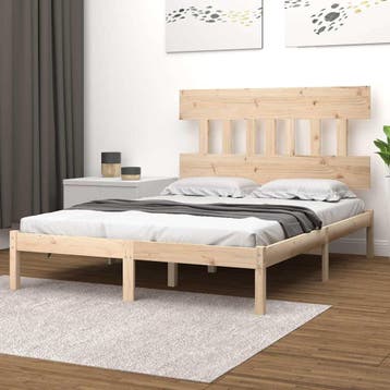vidaXL Bedframe massief hout 140x200 cm, Bruin, Verzenden, 140 cm, 200 cm