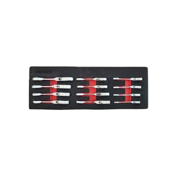 Ratelring-steeksleutelset extra kort 8 - 19 mm 12-dlg, Verzenden, Nieuw