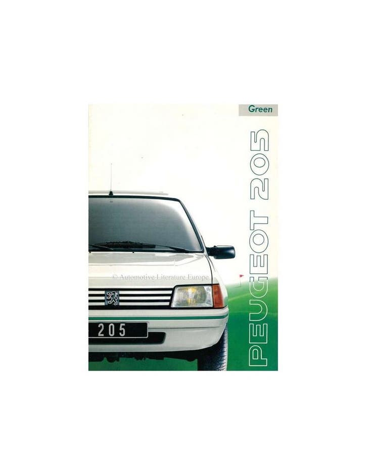 1990 PEUGEOT 205 GREEN BROCHURE DUITS, Boeken, Auto's | Folders en Tijdschriften, Peugeot