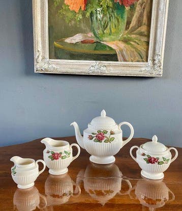 Wedgwood - Theeservies (4) - Moss Rose - Porselein - 4-delig
