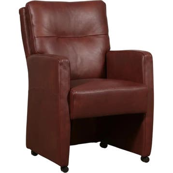 Leren eetkamerstoel Sharp - Granada Rouge (rood) - Met, Eigentijds, Modern, Nieuw, Leer, Ophalen of Verzenden