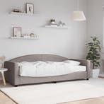 vidaXL Slaapbank met matras 90x200 cm stof taupe, 90 cm, Eenpersoons, Verzenden, Nieuw