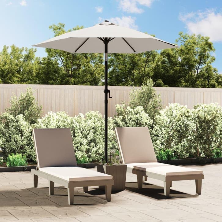 vidaXL Parasol 200x224 cm aluminium zandwit, Tuin en Terras, Parasols, Nieuw, 2 tot 3 meter, Verzenden