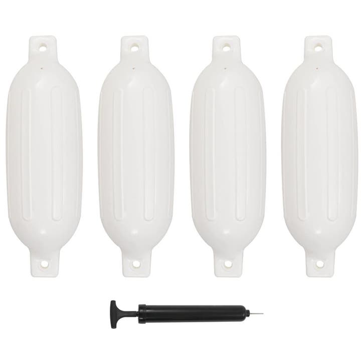 vidaXL Bootstootkussens 4 st 58,5x16,5 cm PVC wit, Watersport en Boten, Bootonderdelen, Nieuw, Verzenden