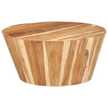 vidaXL Salontafel Ø65x31 cm massief acaciahout, Huis en Inrichting, Tafels | Salontafels, Verzenden, Nieuw, Overige houtsoorten