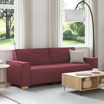 vidaXL 3-Zits Sofa Wijnrood 220 cm Stof, Verzenden, Nieuw, Driepersoons, Stof
