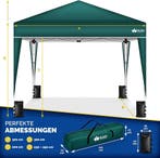 Tillvex® Partytent - 3x3m - Paviljoen - Easy Up - Groen, Tuin en Terras, Verzenden, Zo goed als nieuw