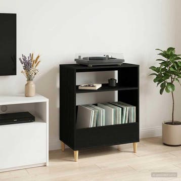 vidaXL Platenspeler Steun Zwart eiken 71 x 39,5 x 83 cm, Verzenden, Nieuw