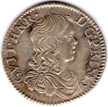 Vorstendom Oranje Guillaume-Henri de Nassau. 1/12 Écu 1660