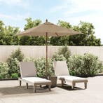vidaXL Parasol met houten paal 198x198x231 cm taupe, Verzenden, Nieuw, 1 tot 2 meter
