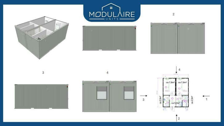 Woonunit met 2 slaapkamers te koop!, Doe-het-zelf en Verbouw, Containers