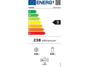 Hisense RB645N4BID - Koel-vriescombinatie - 495L - RVS-look, Verzenden, Zo goed als nieuw