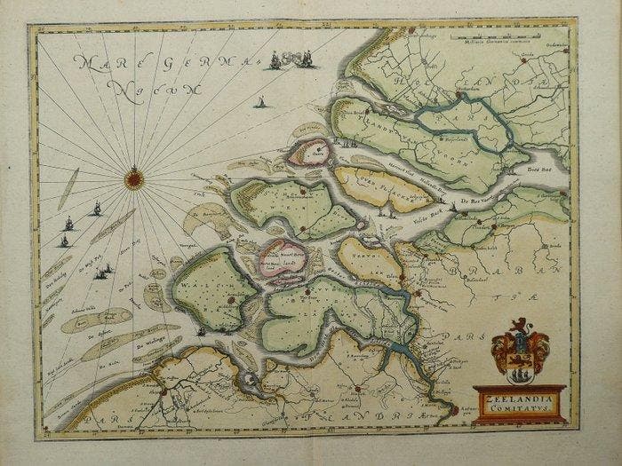 Nederland - Zeeland; Caspar Merian - Zeelandia Comitatus -, Boeken, Atlassen en Landkaarten