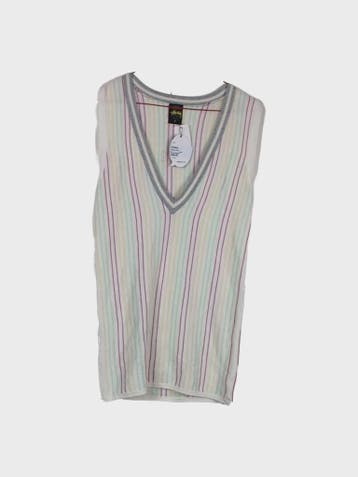 Stussy Tops Dames maat S White with pastel stripes, Overige kleuren, Ophalen of Verzenden, Zo goed als nieuw, Stussy