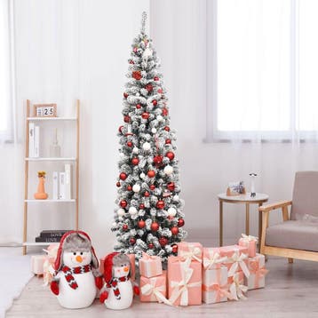 2dekans | Coast Besneeuwde Slim Kunstkerstboom met LED, Ophalen of Verzenden, Zo goed als nieuw