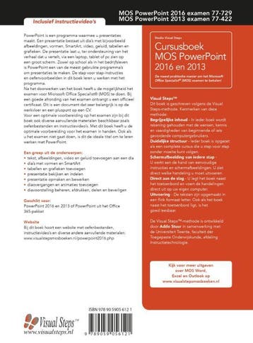 Cursusboek MOS PowerPoint 2016 en 2013 9789059056121, Verzenden, Zo goed als nieuw, Studio Visual Steps