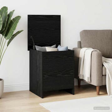 vidaXL Opbergkist Zwart eiken 40 x 40,5 x 50 cm Bewerkt hout, Huis en Inrichting, Verzenden, Nieuw